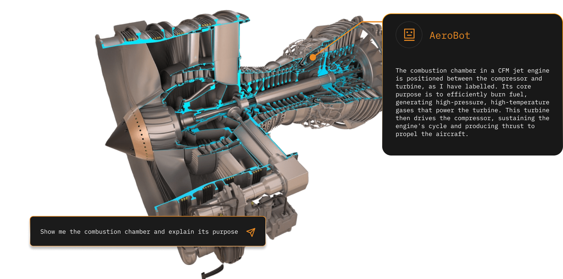 Aerospace engine illustration